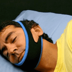 man wearing anti-snoring chinstrap