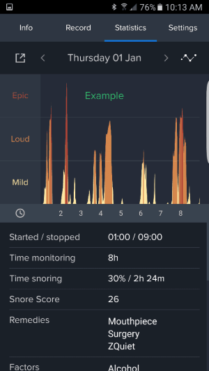 snorelab graph screen