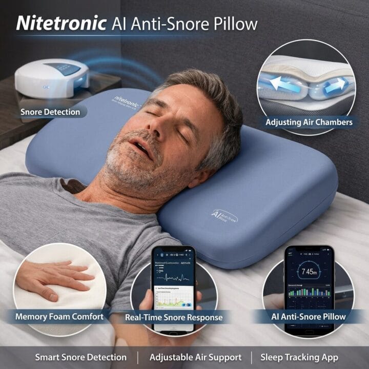 man resting on nitetronic pillow